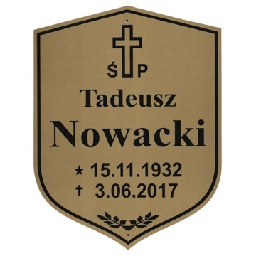 Tabliczka nagrobkowa nowoczesna prosta prezydencka