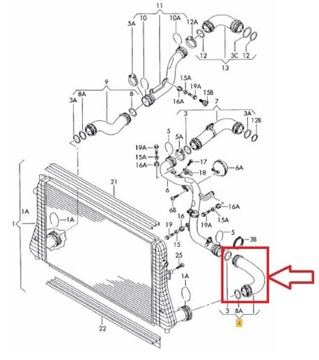 ШЛАНГ ТУРБОИНТЕРКУЛЕРА VW SKODA 3C0145762AJ