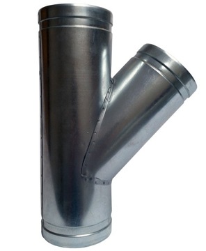 Tee 3x120/45 до снятия трубы Спиро шланга с оцинкованным вентилятором