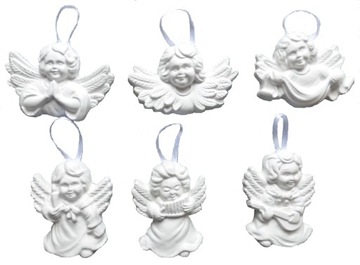figurki gipsowe aniołki cherubinki z gipsu 10sztuk