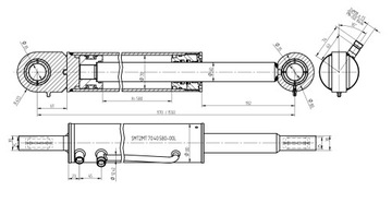 ПРИВОД ГИДРАВЛИЧЕСКИЙ ЦИЛИНДР ПОРШЕНЬ 70x40 Ход 580