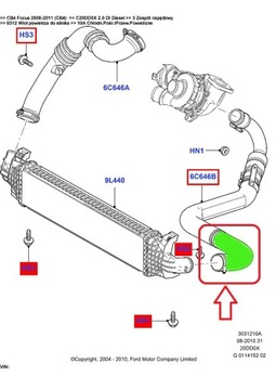 ТРУБКА ТУРБОИНТЕРКУЛЕРА FORD 2.0 TDCI 1478628