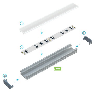 PROFIL ALUMINIOWY TERRA BIAŁY 1M DO TAŚM LED