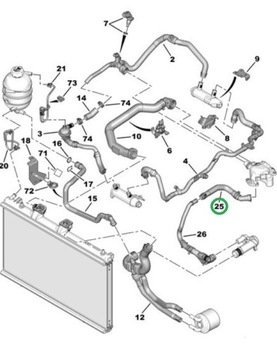 ВОДЯНОЙ ШЛАНГ PEUGEOT 407 607 2.7 3.0 HDI