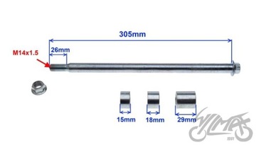 ОСЬ ЗАДНЕГО КОЛЕСА ДЛЯ ZIPP PRO KPL.