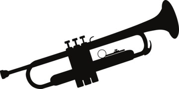 Naklejka ścienna na ścianę TRĄBKA do salonu MUZYKA 50 cm