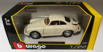 Model BBURAGO 1:24 Porsche 356B Coupe Ivory 1961