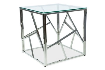 Ława Escada B 55x55 szklana Modern stal chrom