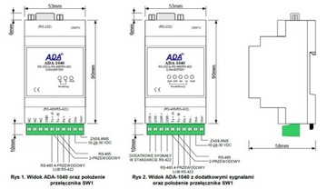 Преобразователь RS-232 в RS-485/RS-422 версия ADA-1040