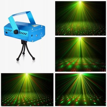 PROJEKTOR LASEROWY LASER DISCO LEDOWY LED3D+STATYW