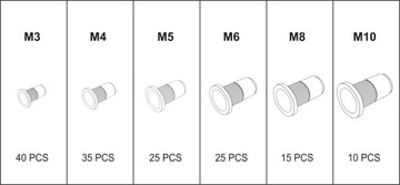YATO РУЧНАЯ ЗАКЛЕПКА-ГАЙКА ЗАКЛЕПКА M5-M12 +150 ШТ. СТАЛЬНАЯ ЗАКЛЕПКА-ГАЙКА
