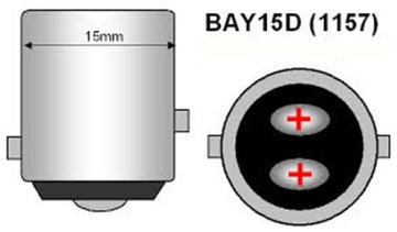 P21/5W Светодиод бело-оранжевый BAY15D 7277 2000лм