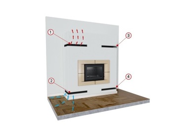 фото ориг. №7, Lattice fireplace backlash angular 766x547x90 3 pcs set
