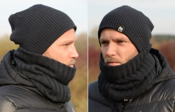 Теплый ПОЛЬСКИЙ МУЖСКОЙ КОМПЛЕКТ ШАПКА ЮБКА комплект шарф трубка ЦВЕТА k5