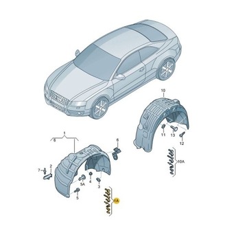 КОМПЛЕКТ КРЕПЛЕНИЙ АРКИ ПЕРЕДНЕГО КОЛЕС, ЗАЖИМЫ, AUDI A4 A5, ASO, ОРИГИНАЛ