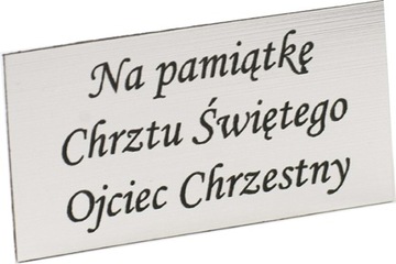 TABLICZKA CHRZEST PAMIĄTKA CHRZTU GRAWER 4,5x2,5cm