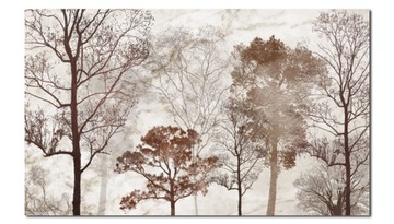 obraz DRZEWO 15 BRĄZ - 120x70cm na płótnie beż