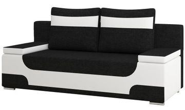 Kanapa LAGUNA rozkładana sofa ekoskóra biała RIBES