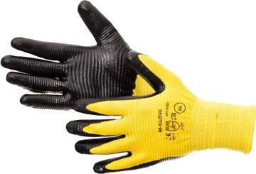 MOCNE rękawice robocze powlekane nitrylowe M-GLOVE N1003 10