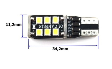 W5W Светодиодная лампа T10 10-18В CANBUS W10W W16W 560лм