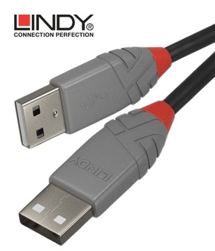 Kabel USB 2.0 typ A-A męski Lindy 36695 5m Anthra