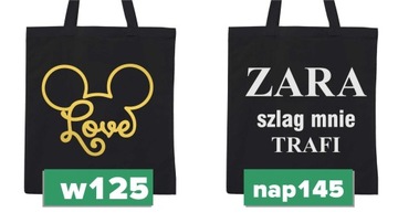 ЧЕРНАЯ СУМКА НА МОЛНИИ ЖЕНСКИЙ ДЕНЬ ЭКО ПОДАРОК