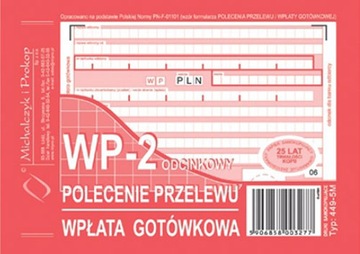 DRUK WP-2 polecenie przelewu A6 449-5M 80k