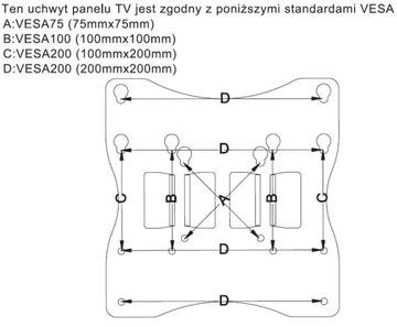 UCHWYT WIESZAK TV TELEWIZORA LCD 14-42 PSW711