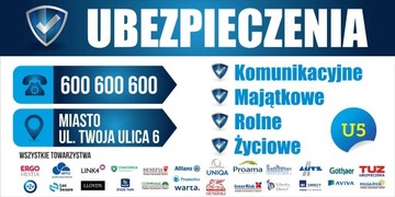 Solidny Baner reklama - Ubezpieczenia Kredyty 3x1m