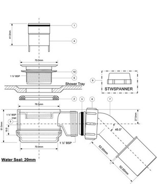 BESCO ASCO ULTRASLIM ПОЛУКРУГЛЫЙ ДУШЕВОЙ ПОДДОН 80x80 CM BMAS-80