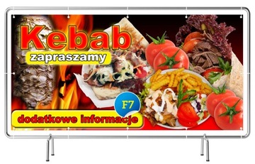 РЕКЛАМНЫЙ баннер 3х1м - Вывеска Kebab Fries Hamburger