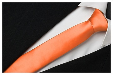 MIKROFAZA Wąski 6cm Gładki Krawat Śledzik Śledź S9
