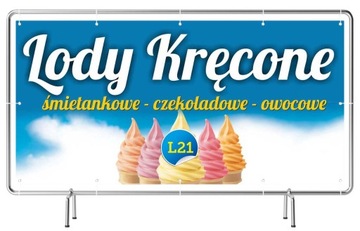 Gotowe Baner REKLAMA 2mx1m - Lody Kręcone