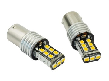 BA15S 15 SMD 2835 Py21W Светодиодная лампа, оранжевая