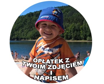 OPŁATEK NA TORT Z TWOIM WŁASNYM ZDJĘCIEM 16cm KOŁO