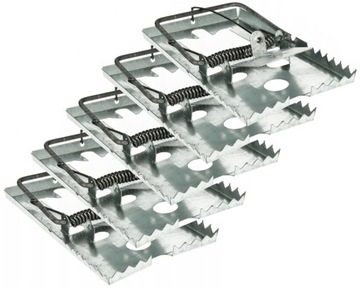 5X SILNA METALOWA PUŁAPKA ŁAPKA NA SZCZURY MYSZY GRYZONIE STAL NIERDZEWNA