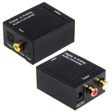 Konwerter DAC optyczny + SPDIF na 2x Cinch RCA