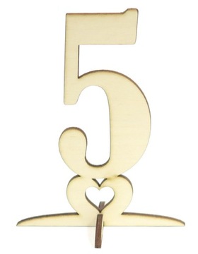 NUMERY CYFRY NA STÓŁ ŚLUB CYFRA 5 + PODSTAWKA KY12