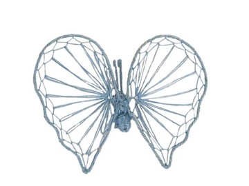 MOTYL niebieski MOTYLEK dekoracja do powieszenia na firankę 12 cm