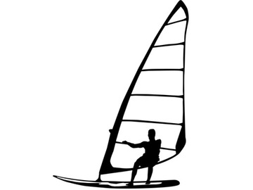 WINDSURFING SPORT HOBBY NAKLEJKA CZARNA NA AUTO