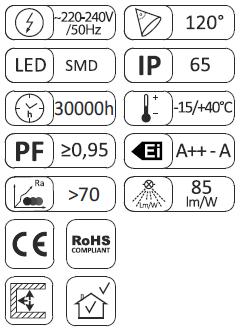 Naświetlacz LED 30W Heli SMD 2550lm