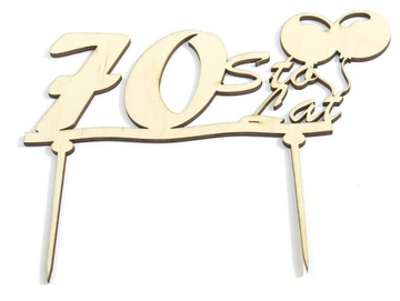 TOPPER DEKORACJA NA TORT 70 URODZINY CAKE XE97