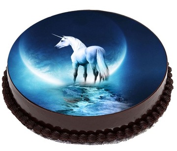 OPŁATEK NA TORT Jednorożec Unicorn Pegaz 20cm