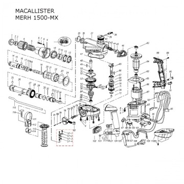 MACALLISTER MERH1500-MX ШАРОВЫЙ МОЛОТОК 9 мм