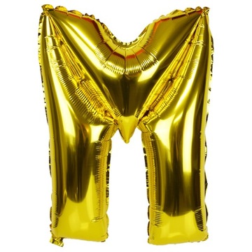 Balony Foliowe Literki Złota Foliowy 40cm Litera M