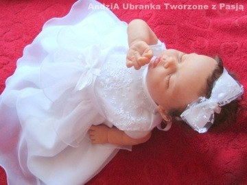 СКАЗОЧНОЕ платье, повязка на голову, КРЕСТИТЕЛЬНАЯ ОДЕЖДА 92 / 98