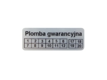 PLOMB STICKER SIGN 30x11 VOID MAT 1000 Pcs YOUR SIGN !