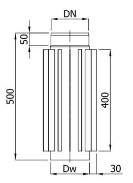 Ребристая выхлопная труба/радиатор 130/500 DARCO