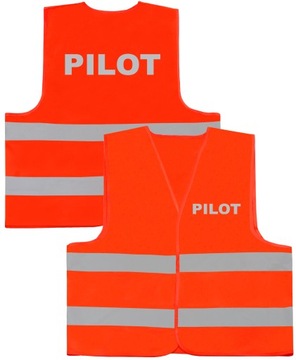 ODBLASKOWA KOSZULKA DROGOWA BHP NAPIS PILOT - 3XL