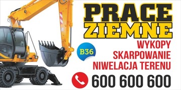 Baner reklamowy - Usługi Prace ziemne Sprzęt 2x1m